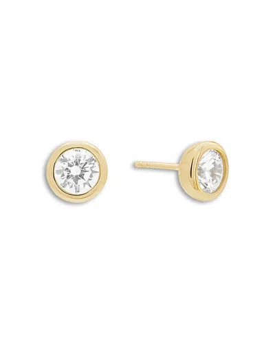 Shashi Cubic Zirconia Bezel Solitaire Stud Earrings In Gold