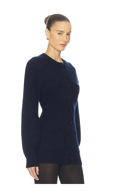 Helsa Devika Wool Cashmere Cardigan In Blue