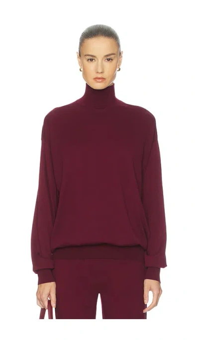 Helsa Madeira Oversized Turtleneck In Burgundy