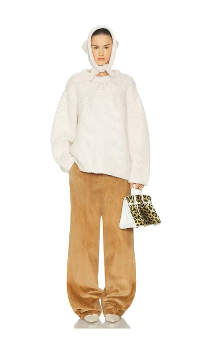 Helsa Kelcey Hand Knit Kerchief Scarf In Brown