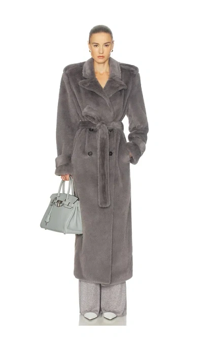 Helsa Faux Fur Long Trench