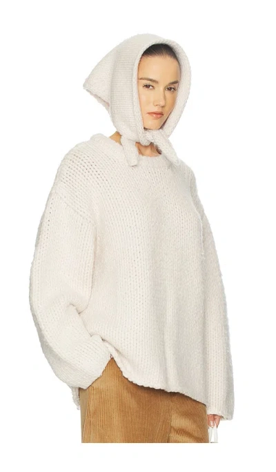 Helsa Kelcey Hand Knit Crewneck In White