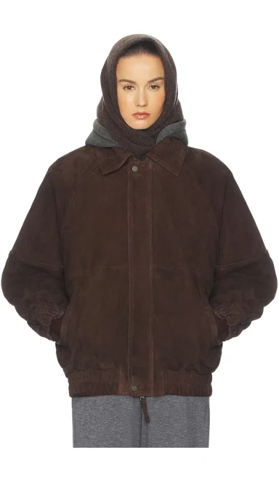 Helsa The Oversized Suede Bomber In Multi