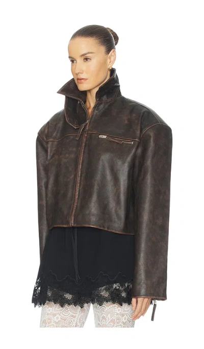 Helsa The Leather Oversized Moto Jacket