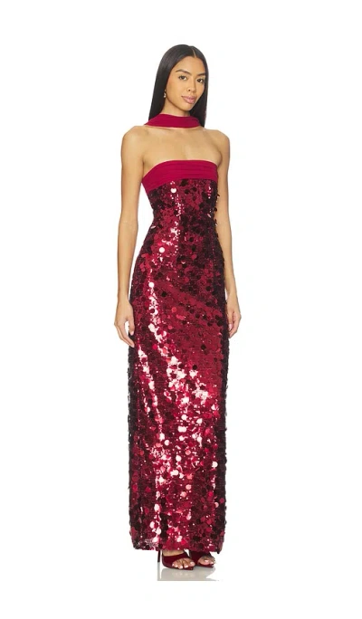 Majorelle Millie Gown In Burgundy