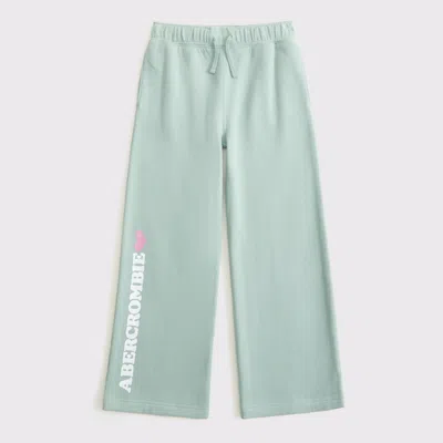 Abercrombie & Fitch Logo Wide Leg Sweatpants In Green