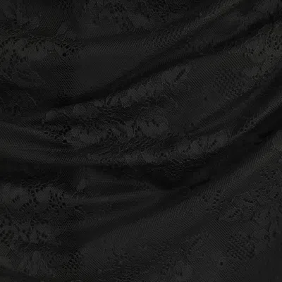 Abercrombie & Fitch A&f Zoe Bra-free Long-sleeve Lace Mini Dress In Black