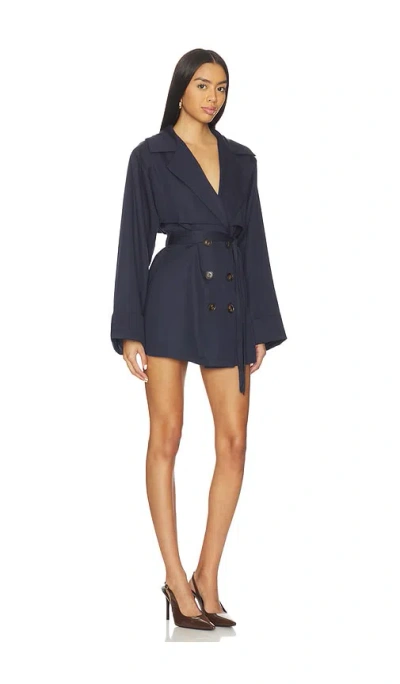 Sndys X Revolve Verina Mini Trench Jacket In Blue