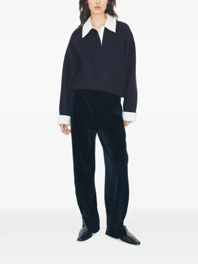 Tory Burch Cotton Sweatpant In Blue