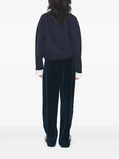 Tory Burch Cotton Sweatpant In Blue
