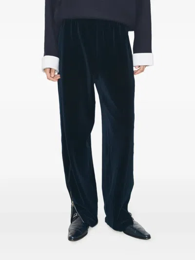 Tory Burch Cotton Sweatpant In Blue