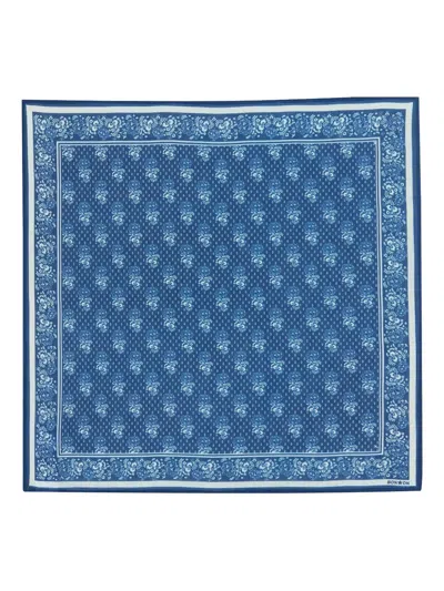 Bonton Floral-print Scarf In Blue