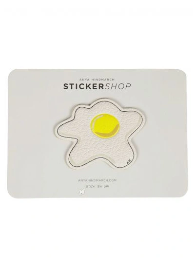 Shop Anya Hindmarch Egg Leather Sticker In Cemento