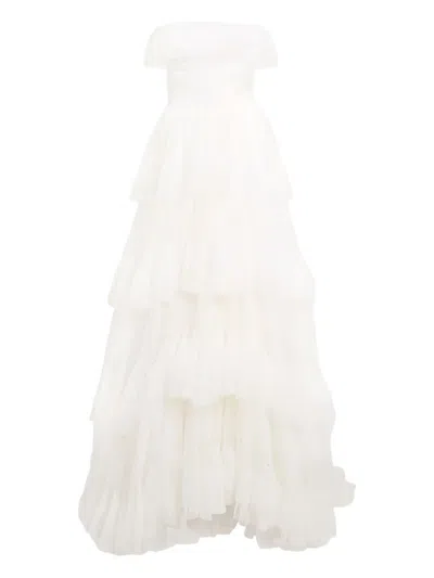 Jenny Packham Angel Falls Tiered Maxi Dress In White
