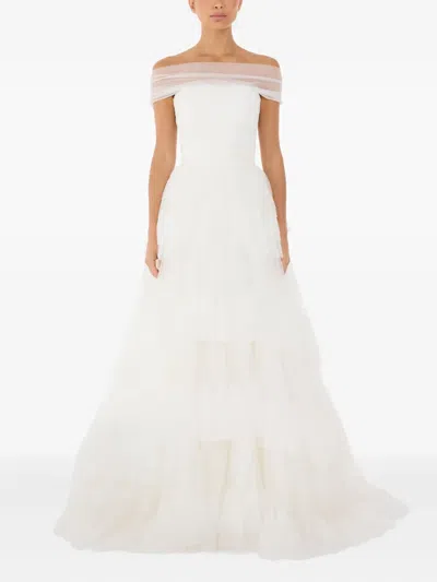 Jenny Packham Angel Falls Tiered Maxi Dress In White