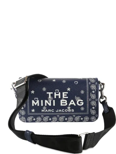 Marc Jacobs The Bandana Mini Leather Crossbody In Blue