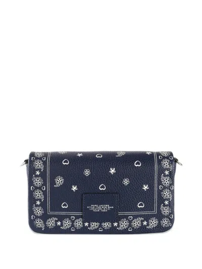 Marc Jacobs The Bandana Mini Leather Crossbody In Blue