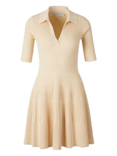 Simkhai Pleated Collared Dress In Neutral