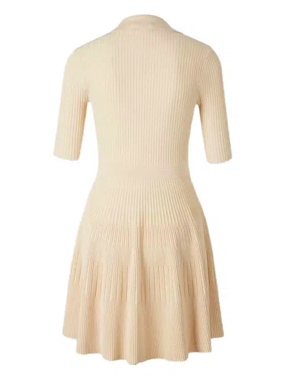Simkhai Pleated Collared Dress In Neutral