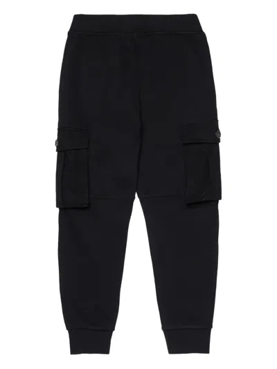 Dsquared2 Fleece Cargo Pants With Maple Leaf In Black