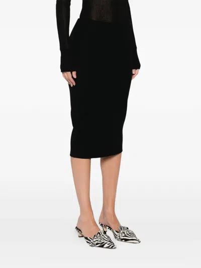 Pre-owned Romeo Gigli 1990s Wool Skirt In Black