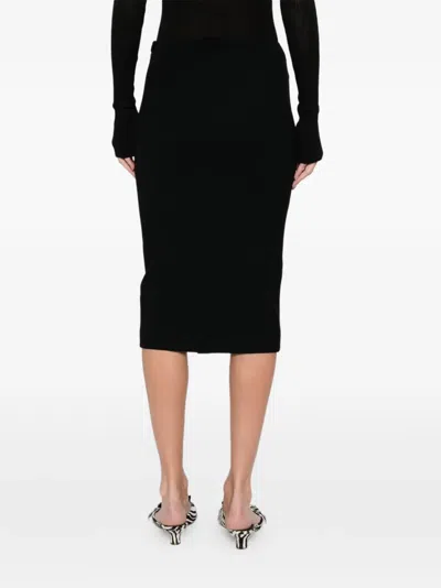 Pre-owned Romeo Gigli 1990s Wool Skirt In Black