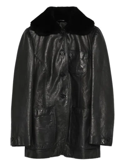 Pre-owned Romeo Gigli 1997-1998 Fur-collar Jacket In Black