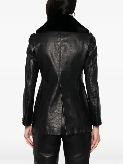 Pre-owned Romeo Gigli 1997-1998 Fur-collar Jacket In Black