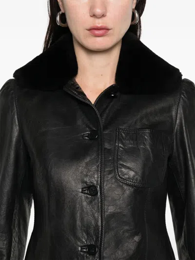 Pre-owned Romeo Gigli 1997-1998 Fur-collar Jacket In Black