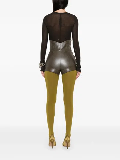 Pre-owned Romeo Gigli 1990s Leather Shorts In Green