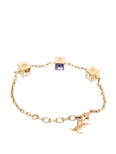 Pre-owned Louis Vuitton 2012 Gold Plated Gamble Crystal Bracelet Costume Bracelet