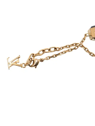 Pre-owned Louis Vuitton 2012 Gold Plated Gamble Crystal Bracelet Costume Bracelet