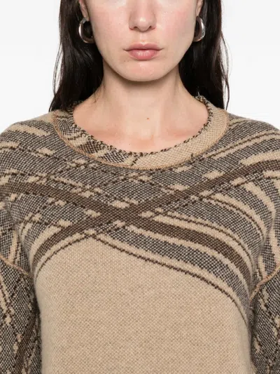 Pre-owned Gianfranco Ferre 1990s Striped Sweater In Brown