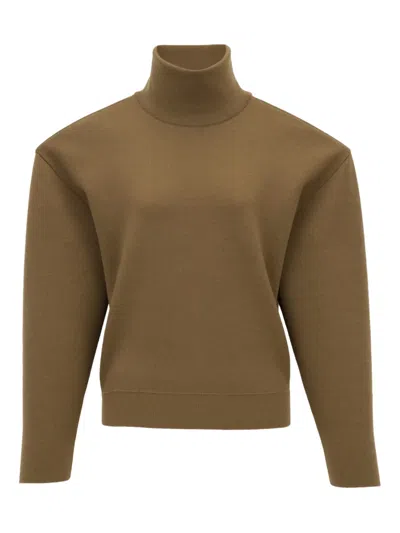 Saint Laurent Turtleneck Sweater In Brown