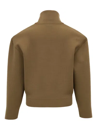 Saint Laurent Turtleneck Sweater In Brown