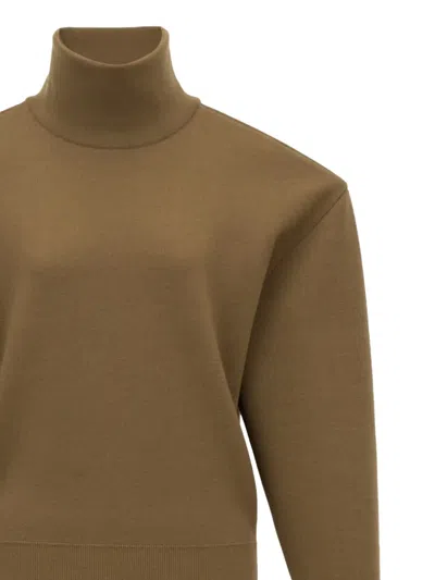 Saint Laurent Turtleneck Sweater In Brown