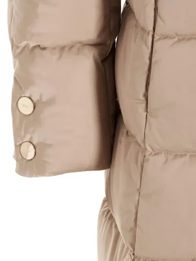 Herno Hooded Zip-up Padded Coat In Neutral