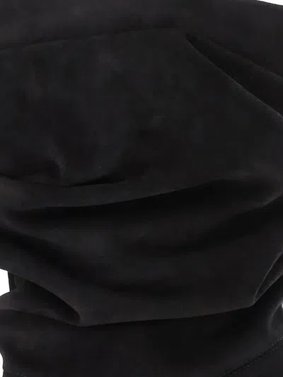 Amina Muaddi Jamie Ruched Ankle Boots In Black