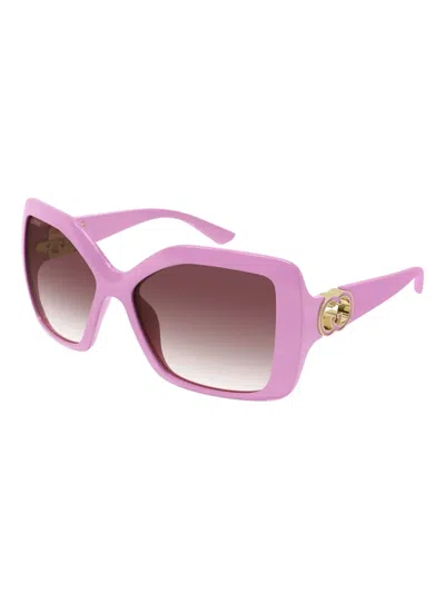Gucci Interlocking G-plaque Sunglasses In Purple