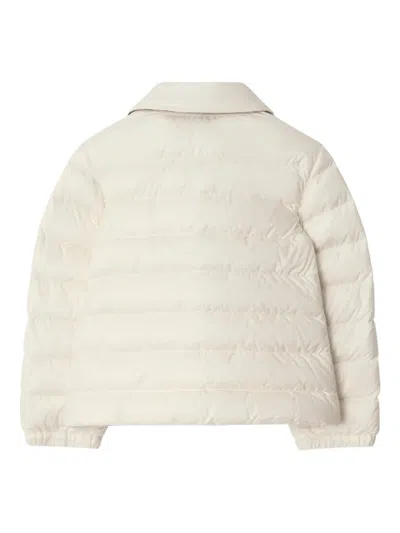 Burberry Checker-tape Nylon Puffer Jacket In Neutral
