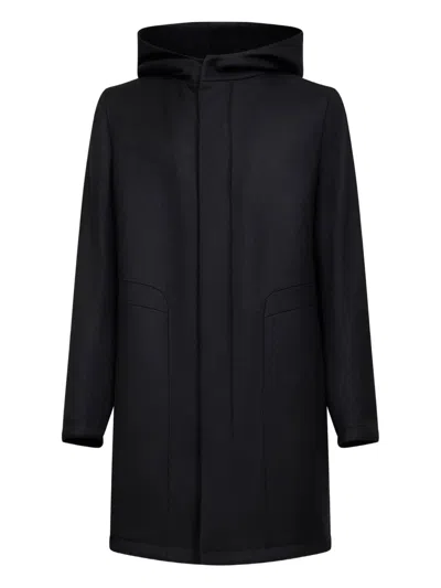 Tagliatore Clift Hooded Coat In Black
