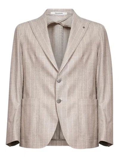 Tagliatore Pinstripes Blazer In Neutral