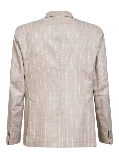 Tagliatore Pinstripes Blazer In Neutral