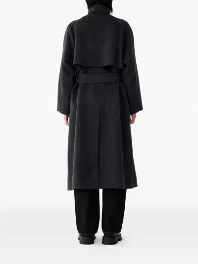 Studio Tomboy High-neck Belted Coat In Gray