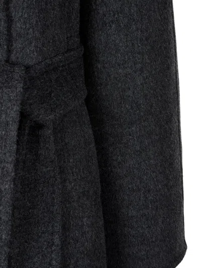 Studio Tomboy High-neck Belted Coat In Gray