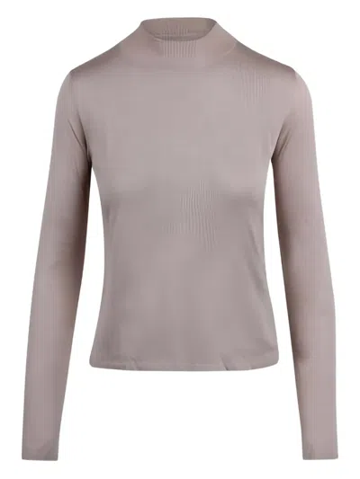 Max Mara Mock-neck Long-sleeve Sweater In Neutral