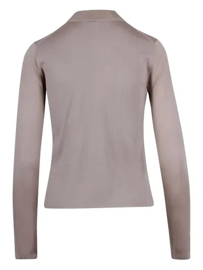 Max Mara Mock-neck Long-sleeve Sweater In Neutral