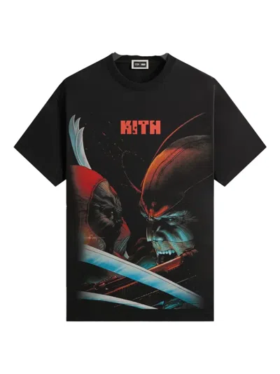 Kith X Marvel Deadpool Wolverine Graphic T-shirt In Black