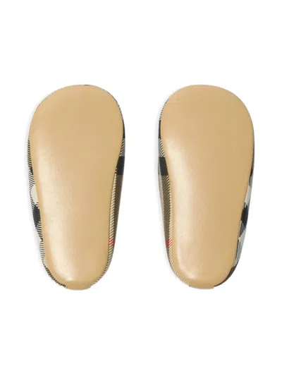 Burberry Check Pre-walkers In Brown