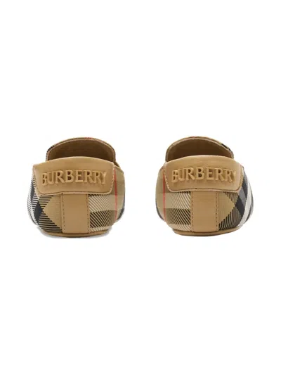 Burberry Check Pre-walkers In Brown